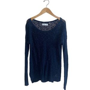 Abercrombie Kids Loose Knit Navy Popover Crewneck Sweater L/XL